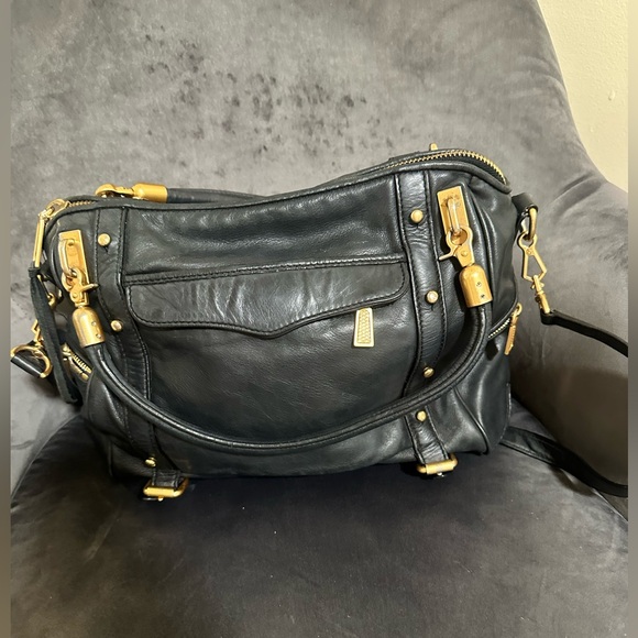 Rebecca Minkoff black leather Cupid shoulder strapped satchel - Picture 3 of 6